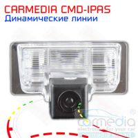  Nissan Almera, Sentra (с 2015 г.в.) Цветная штатная камера заднего вида с динамическими линиями (ночная съемка, линза-стекло) CARMEDIA CMD-IPAS-NIS05. Изображение 1