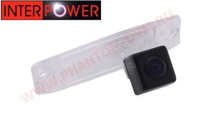 Цветная штатная камера заднего вида INTERPOWER IP-8037HD CCD-sensor Night Vision (ночная съёмка) с линиями разметки (Линза-Стекло) для автомобилей Hyundai Elantra -11, Tucson, Sonata YF, I40, IX55 с углом обзора 170° в плафон подсветки номера