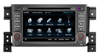 Штатное головное устройство MyDean 7132 для автомобилей Suzuki Grand Vitara + Карты навигации Navitel 5.x Пробки (Лицензия) + Штатная камера заднего вида + ТВ-антенна Calearo ANT внутренней установки 