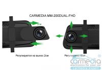 CARMEDIA MM-200DUAL-FHD Зеркало-видеорегистратор с двумя камерами 10 дюймов IPS. Изображение 3
