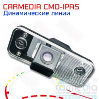  HYUNDAI Santa Fe New (до 2013 г.в.), Azera, Grandeur Цветная штатная камера заднего вида с динамическими линиями (ночная съемка, линза-стекло) CARMEDIA CMD-IPAS-HYN01. Изображение 1