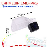 Citroen C3, C4, C5 / Peugeot 207CC, 308, 407, 3008 Цветная штатная камера заднего вида с динамическими линиями (ночная съемка, линза-стекло) CARMEDIA CMD-IPAS-CIT09. Изображение 1