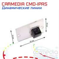 Kia Sorento XM 2009–2012 (дорестайл) Цветная штатная камера заднего вида с динамическими линиями (ночная съемка, линза-стекло) CARMEDIA CMD-IPAS-KI05. Изображение 1