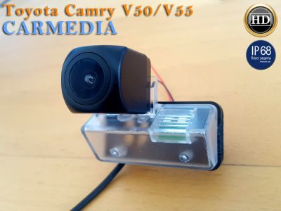 Камера заднего вида CarMedia CM-7255K CCD-sensor Night Vision (ночная съёмка) для автомобилей Toyota Camry V50/V55, Fortuner 2017+ в планку над номером, купить CarMedia CM-7255K CCD-sensor Night Vision (ночная съёмка), доставка CarMedia CM-7255K CCD-senso