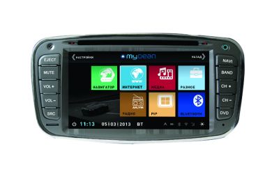 Штатное головное устройство MyDean 3003-2 Silver для автомобилей Ford Focus 2 (2005-2011), Mondeo (2006-2013), C-Max (2008-), Galaxy (2008-) + Карты навигации Navitel (Лицензия) пробки/интернет + Wi-Fi адаптер + Камера заднего вида + 3G/GPRS модем